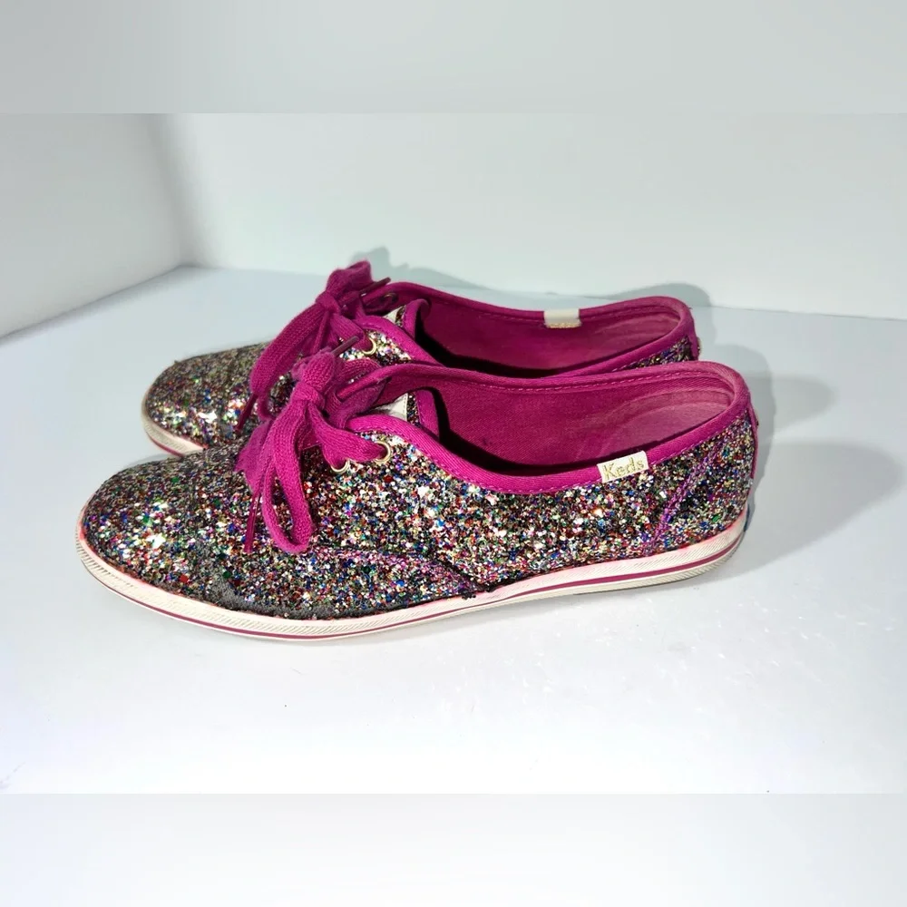 Kate Spade New York Champion Magenta Glitter Sneakers Keds sz 7‎